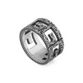 Click to view product details and reviews for Gucci G Cube Wide Aged Silver Ring.