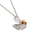 Click to view product details and reviews for Ginkgo Flower Necklace In Silver And Amber 16 42cm.