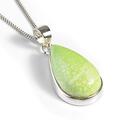Click to view product details and reviews for Lemon Chrysoprase Necklace In Silver Natural Designer Gemstone 16 42cm.