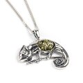 Click to view product details and reviews for Chameleon On Branch Necklace In Silver And Amber 16 42cm.