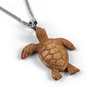 Hand Carved Sea Turtle Necklace Natural Designer Gemstone 16 42cm