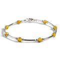 Click to view product details and reviews for Bead Tube Bangle In Silver And Yellow Amber Default Title.