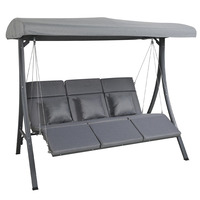 3 Seater Lounger Swing Chair For Garden Or Patio - Grey