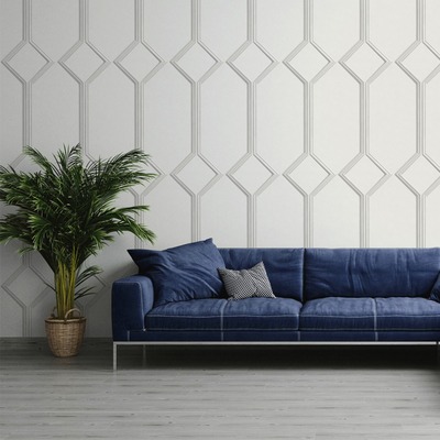 Azzurra Panel Wallpaper Off White Belgravia 9503