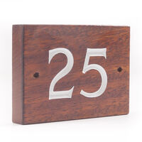 2 Digit Solid Iroko Wood House Number