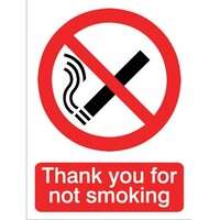 Thank you for not Smoking sign