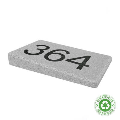 EcoStone Environmentally Friendly Left Hand Wedge 3 digit House Number - UWN3L