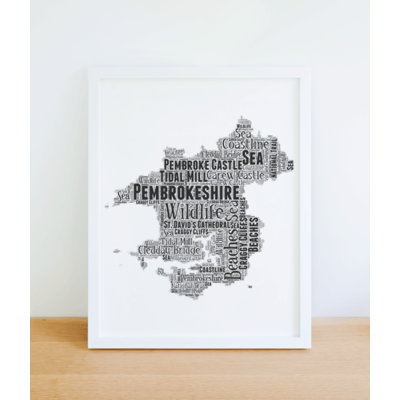 Pembrokeshire - Personalised Word Art Map