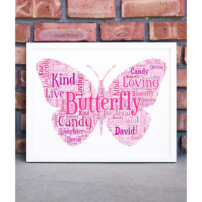 Personalised Butterfly Word Art Picture Frame Gift