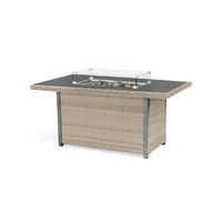 Kettler Palma Oyster Wicker Fire Pit Table with Aluminium Slat Top