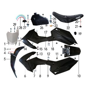 M2r Kxf125 Pit Bike Black Rear Mudguard 2020 Onwards
