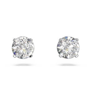 Swarovski Attract Stud Earrings Round Cut Small White Rhodium Plated 5408436