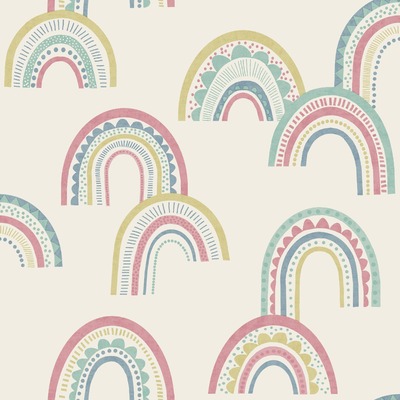 Boho Rainbow Wallpaper Pink / Duck Egg Holden 13281