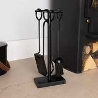 Conifer Fireside Companion Set Straight Line Tool Stand Rectangular Base Black