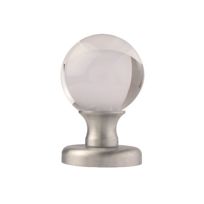 Excel Clear Glass Ball Mortice Door Knobs Satin Chrome - 4850 (sold in pairs) SATIN CHROME