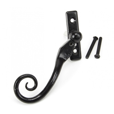 From The Anvil Small Left Or Right Handed Monkeytail Locking Espagnolette Window Fastener, Black - 33983 BLACK - LEFT HAND