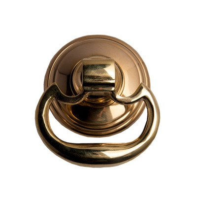 Cardea Ironmongery Cavendish Drop Ring Handle, Unlacquered Brass - AV017UNL UNLACQUERED BRASS