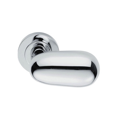 Carlisle Brass Manital Uovo Door Handles On Round Rose, Polished Chrome - UO5CP (sold in pairs) POLISHED CHROME *ORDER CANNOT BE CANCELLED OR RETURNED ONCE PLACED*