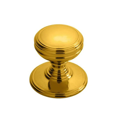 Carlisle Brass Fingertip Delamain Plain Cupboard Knob (26mm, 31mm OR 37.5mm), Polished Brass - DK47 POLISHED BRASS - 37.5mm