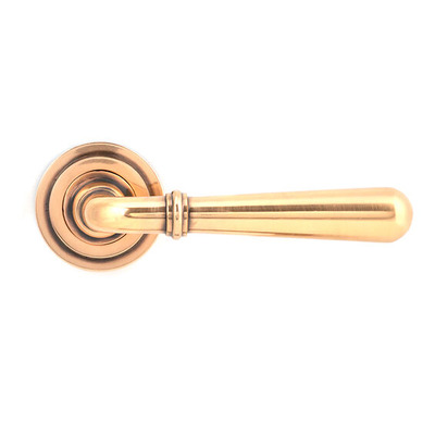 From The Anvil Newbury Door Handles On Art Deco Rose, Polished Bronze - 46066 (sold in pairs) POLISHED BRONZE - SPRUNG