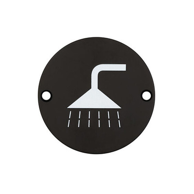 Frelan Hardware Shower Pictogram Sign (75mm Diameter), Matt Black - JS106MB MATT BLACK