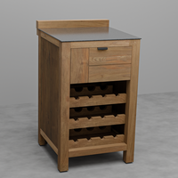 Draco Grills Teak Modular Outdoor Kitchen Wine Cabinet with Ceramic Top, End of June 2024