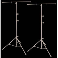 2 x Lighting Stands with T-Bar for DJ, Stage or Photography Lights Height 2.7M