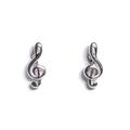 Click to view product details and reviews for Treble Clef Music Notes Stud Earrings In Silver Default Title.