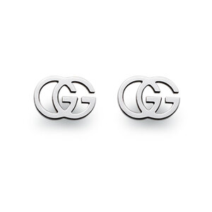 Gucci Icon Gg Tissue 18ct White Gold Stud Earrings Ybd094074001