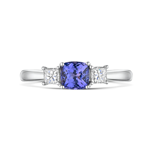 Vintage Tanzanite And Diamond Trilogy Ring 098cts