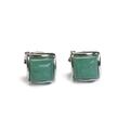 Click to view product details and reviews for Small Square Stud Earrings In Silver And Aventurine Default Title.