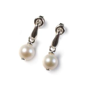 Blossom Drop Earrings In Silver And Pearl Default Title
