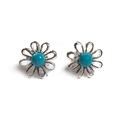 Click to view product details and reviews for Daisy Stud Earrings In Silver And Turquoise Default Title.
