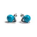 Click to view product details and reviews for Snail In Shell Earrings In Silver And Turquoise Default Title.