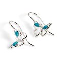 Click to view product details and reviews for Butterfly Hook Earrings In Silver And Turquoise Default Title.