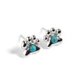 Click to view product details and reviews for Paw Print Stud Earrings In Silver And Turquoise Default Title.