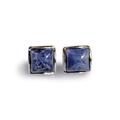Click to view product details and reviews for Small Square Stud Earrings In Silver And Sodalite Default Title.