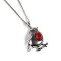 Click to view product details and reviews for Small Robin Necklace In Silver And Coral 16 42cm.