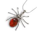 Click to view product details and reviews for Handmade Spider Necklace In Silver And Amber Cognac 16 42cm.