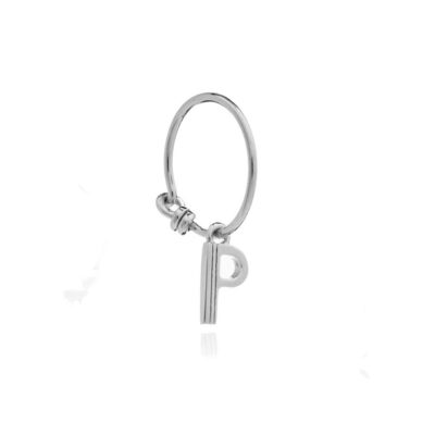 This is Me Silver Mini Hoop Earring - Letter P