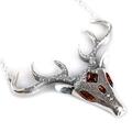 Click to view product details and reviews for Bespoke Statement Stag Head Necklace In Silver And Amber Default Title.