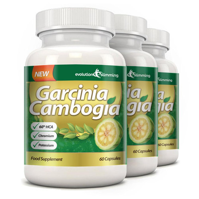 Garcinia Cambogia 1000mg 60% HCA with Potassium and Calcium - 3 Bottles (180 Capsules)