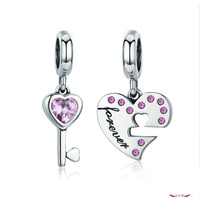 Sterling Silver Lock And Key Heart Charm