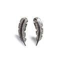 Click to view product details and reviews for Feather Stud Earrings In Silver Default Title.