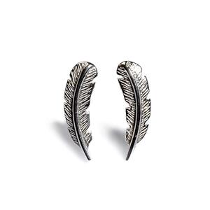 Feather Stud Earrings In Silver Default Title