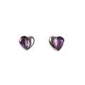 Click to view product details and reviews for Miniature Heart Earrings In Silver And Amethyst Default Title.