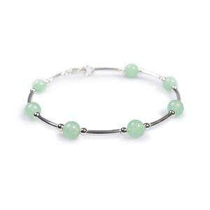 Bead Tube Bracelet In Silver And Aventurine Default Title