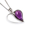 Click to view product details and reviews for Heart Necklace In Silver And Amethyst 16 42cm.