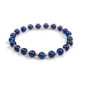 Stretch Bead Bracelet In Silver And Lapis Lazuli Default Title