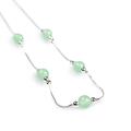 Click to view product details and reviews for Delicate 5 Stone Necklace In Silver And Aventurine Default Title.